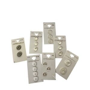 Streamline Vintage Buttons Lot of 7 Cards Iridescent Swirl Clear Mixed Styles